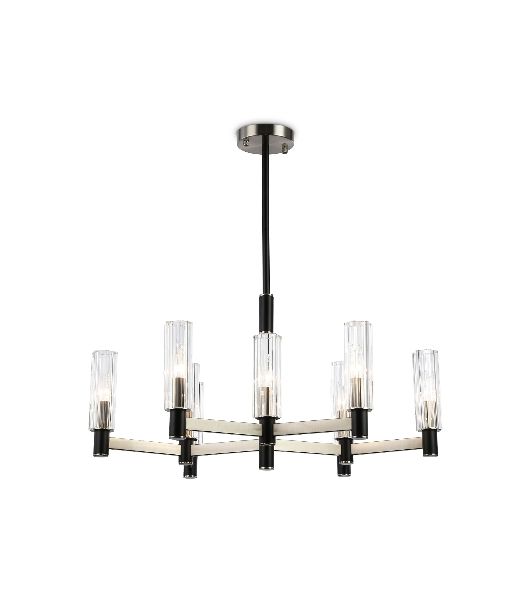 Люстра Ambrella light LH55503/9 SN/BK/CL сатин никель/черный/прозрачный E14*9 max 40W D760*760