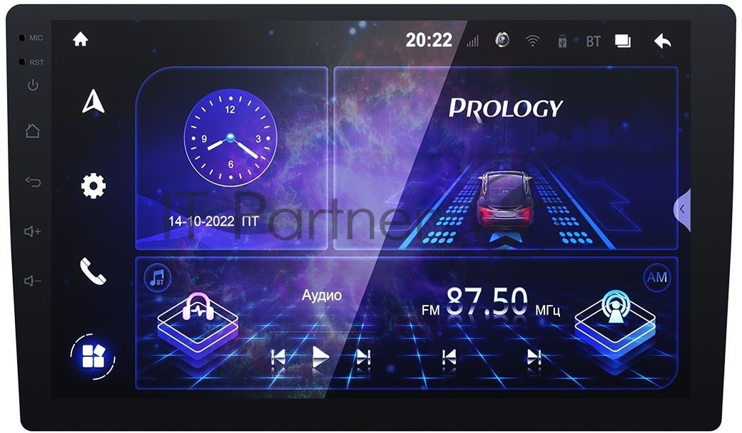 Автомагнитола Prology MPA-235 DSP, 2 DIN, 10.1", Android 10, Bluetooth, USB Type-A, AUX, GPS