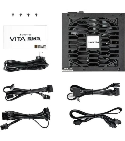 Блок питания Chieftec Vita SM3 BPX-850-C (ATX 3.1, 850W, 80 PLUS BRONZE, Active PFC, 120мм fan, Semi-modular Cable Management) Retail