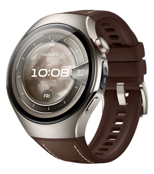 Умные часы Huawei Watch 5 46mm RTS-AL00, 1.5" AMOLED, eSIM, Wi-Fi, Bluetooth 5.2, NFC, WR50, коричневый