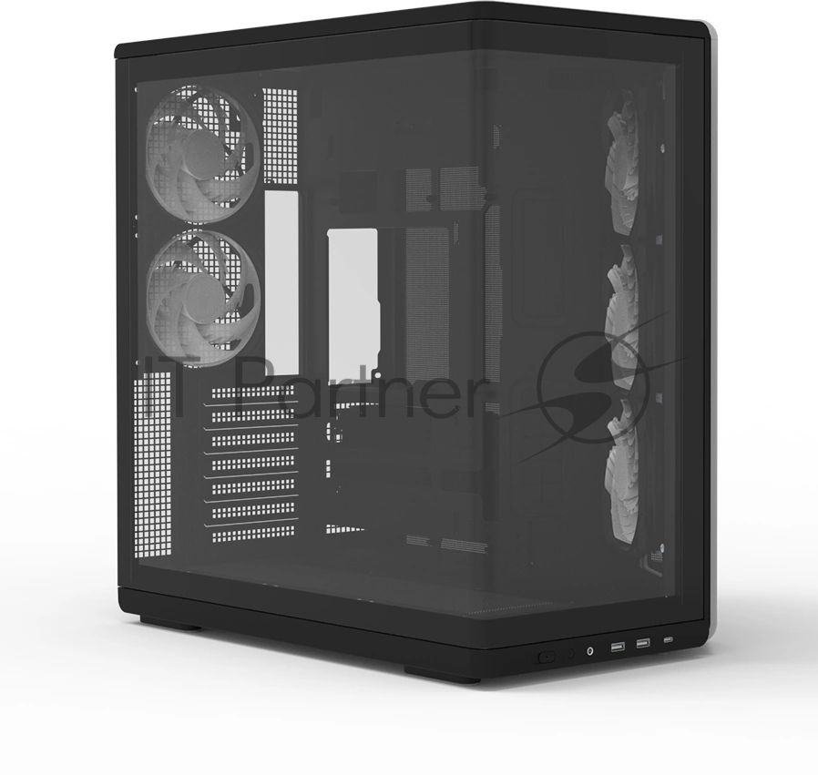 Компьютерный корпус ZALMAN MidTower P60 black (ATX, без БП, 2xUSB 3.0+USB Type C, 5x120мм ARGb) (Zalman P60 Black)