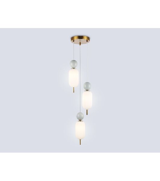 Светильник Ambrella light LH53102/3 BS/GR/FR латунь/серый/белый матовый G9*3 max 28W D260*1525