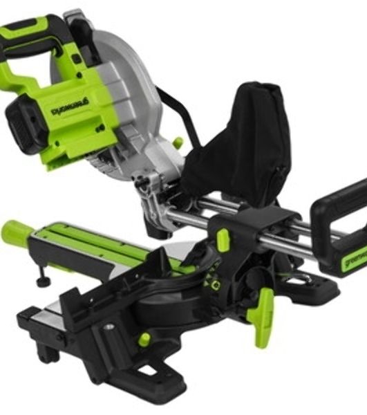 Торцовочная пила Greenworks GD24MS216 24V, бесщеточная, с протяжкой, без АКБ и ЗУ [1501707]