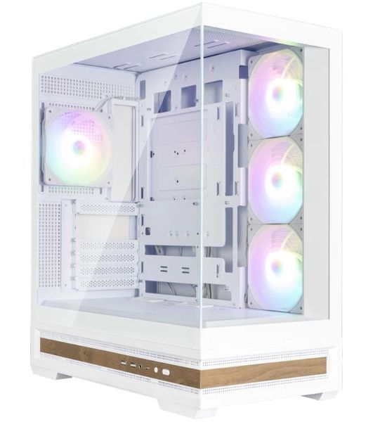 Компьютерный корпус ZALMAN P40 NAMU, ATX, белый, WINDOW, WOODEN ELEMENTS, 2xCombo(2.5” or 3.5”), 1xUSB TYPE-C, 2xUSB 3.0, SIDE 3x120мм ARGB, REAR 1x120мм ARGB