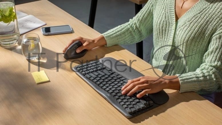 Клавиатура Logitech Wave Keys беспроводная, Bluetooth, радиоканал, серый