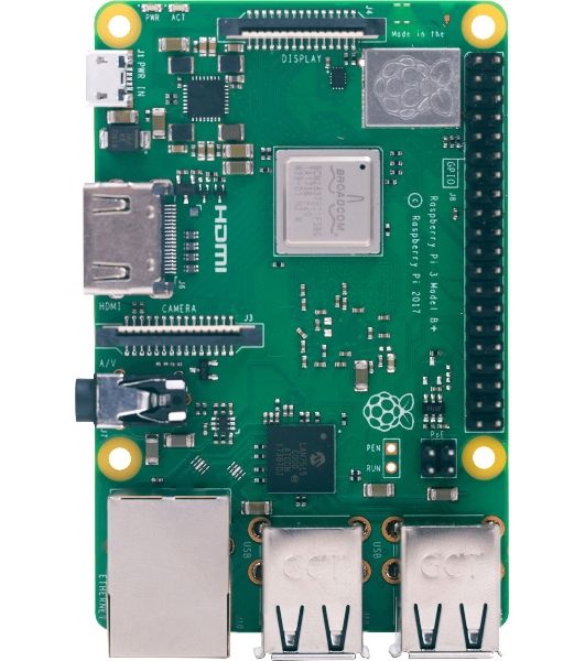Мини ПК Raspberry Pi 3 Model B+ (RA433, E14 Version) Retail, 1Gb RAM, Cortex-A53 (ARMv8) 64-bit SoC @ 1.4GHz Broadcom BCM2837B0 CPU, WiFi, Bluetooth, 40-pin extended GPIO, 4x USB 2.0, HDMI, CSI camera port, DSI displ.port, MicroSD port (137-3331), (БП и к