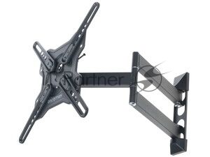Кронштейн для телевизоров Kromax OPTIMA-406 grey22"-65", max 40 кг, настенный, наклон +5°-15°, поворот 180°, от стены 60-506 мм, VESA 400x400