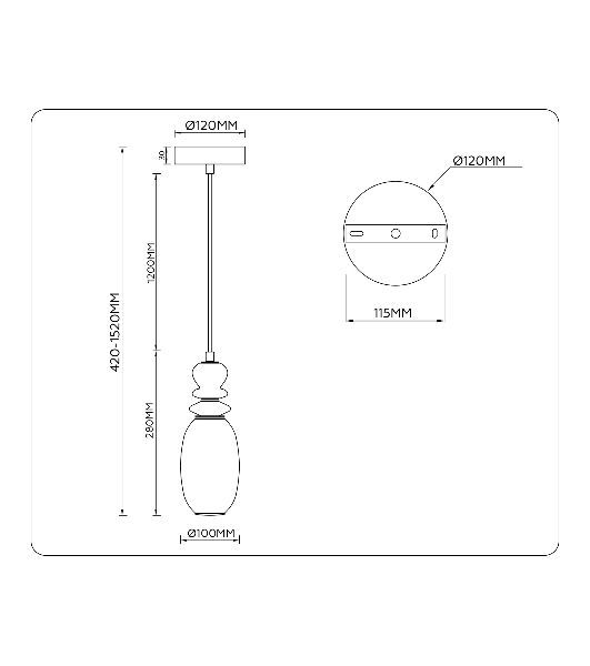 Светильник Ambrella light LH53141 BK/WH черный/белый 6W 3000K D120*1520