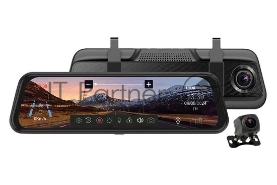 Видеорегистратор TrendVision MR-810 GT, 1920x1080, 10", с камерой заднего вида, GPS/ГЛОНАСС, G-сенсор, датчик движения, GPS-информатор