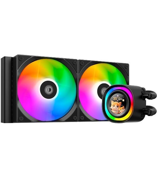 Система жидкостного охлаждения ID-Cooling FX240 LCD (Soc 1851/1700/1200/115X/AM5/AM4, 2x120мм fan, 2000rpm, 27.2 дБ, 300W, PWM 4-pin/5V 3Pin ARGb,Cop) (FX240 LCD)