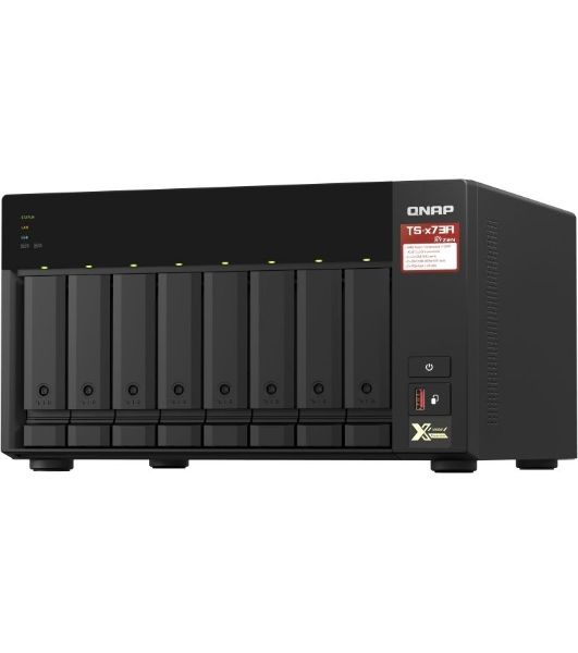 Сетевое хранилище без дисков SMB QNAP TS-873A-8G NAS, 8 trays 3,5"/2,5", 2x2,5 GbE BASE-T, 2 x M.2 NVMe 2280 slots, quad-core AMD Ryzen V1500B 2,2 GHz, 8 Gb SO-DIMM DDR4 (1 x 8 Gb) up to 64Gb (2x32 Gb)