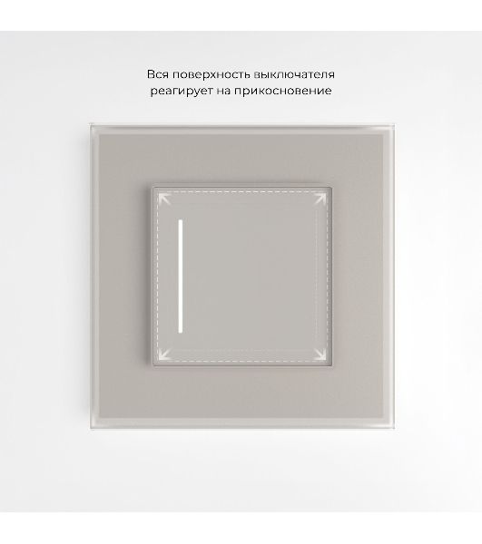Сенсорный выключатель одноклавишный с подсветкой (дымчатый)