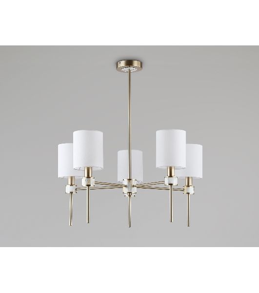 Люстра Ambrella light LH72371/5 DBS/WH темная латунь/белый E14/5 max 40W D680*720