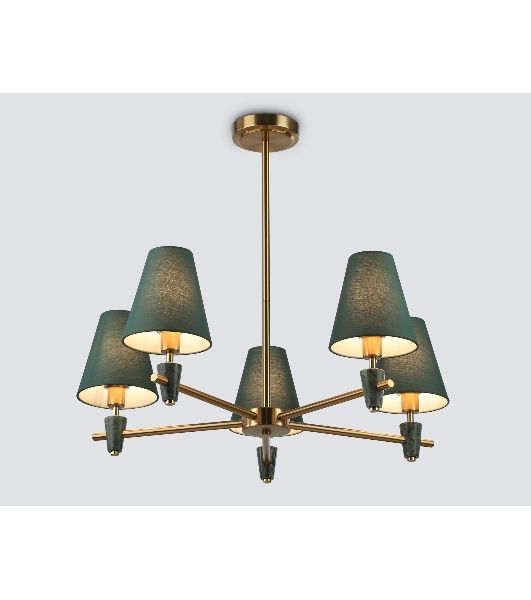 Люстра Ambrella light LH75051/5 BS/GN латунь/зеленый E14*5 max 40W D700*580