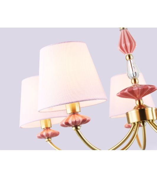 Люстра Ambrella light LH75024/5 GD/PI золото/розовый E14/5 max 40W D700*780