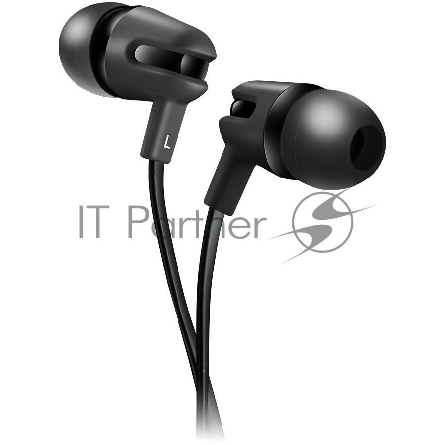 Наушники CANYON Stereo earphone with microphone, 1.2m flat cable, Black, 22*12*12mm, 0.013kg