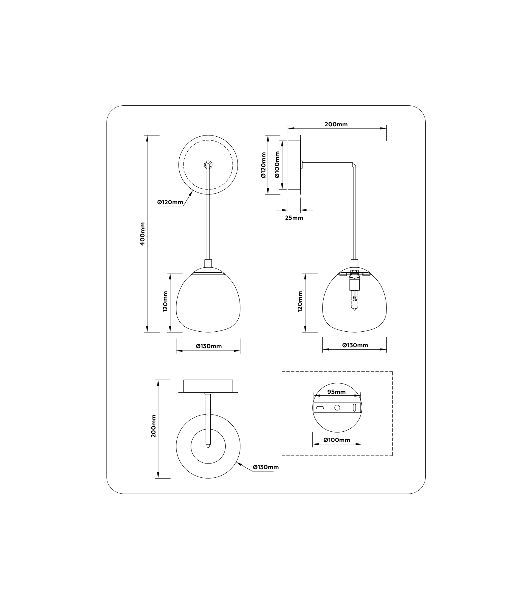 Настенный светильник Ambrella light LH51005 SGD/BK/FR золотой песок/черный/белый матовый G9 max 28W 130*200*400