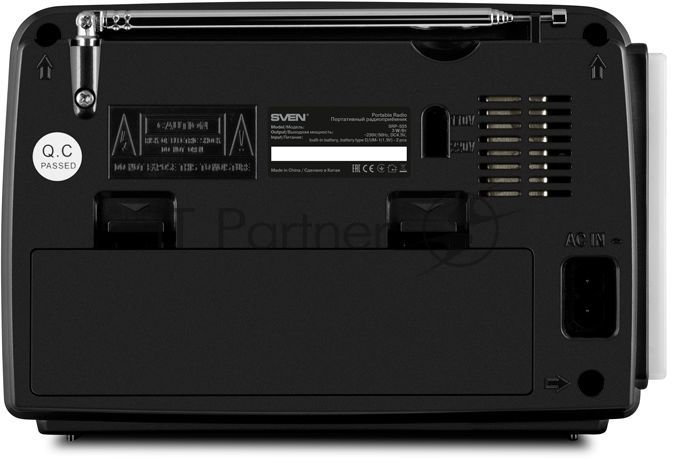 Радиоприёмник SVEN SRP-535 чёрный (3 Вт, FM/AM/SW, USB, SD/microSD, 900 мАч, 2 х D/UM, фонарь)
