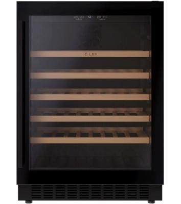 Винный шкаф LEX LWD6054BL черный, 135 л, 1 отсек, 54 бут.