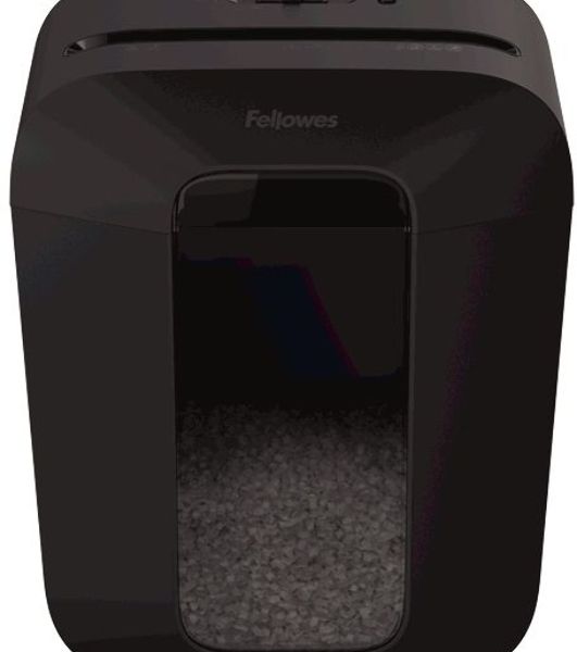Шредер Fellowes PowerShred LX41 черный (секр.P-4)/перекрестный/8лист./17лтр./скрепки/скобы/пл.карты