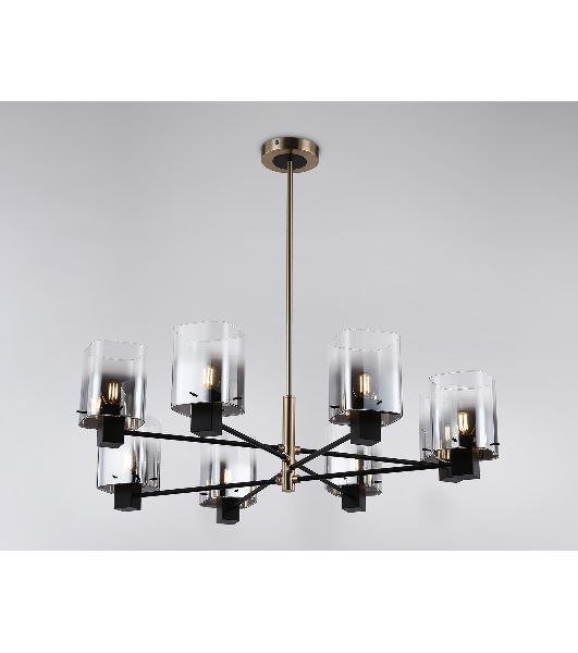 Люстра Ambrella light LH57043/8 BK/DBS/SM черный/темная латунь/дымчатый E14/8 max 40W D830*710