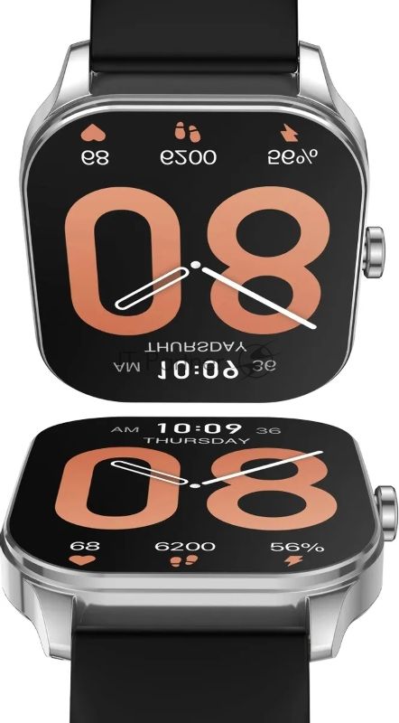 Смарт-часы Amazfit Pop 3S A2318 1.96" AMOLED корп.серебристый рем.черный (1746287)