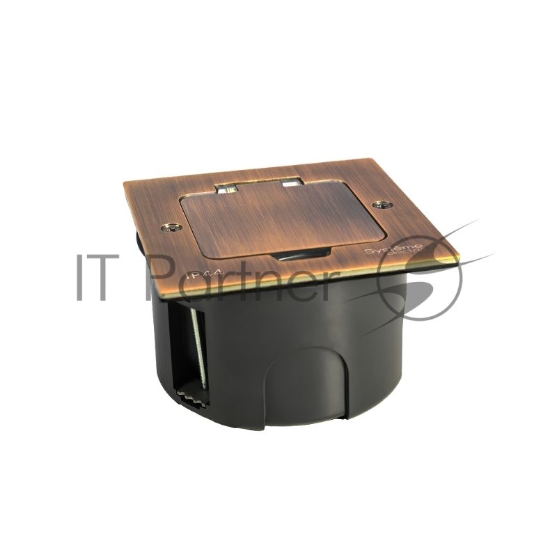 MultiDesk Лючок с розеткой 2К+З, 16А/250В, IP44 с монтажной коробкой для стены, фальшпола, стола Медь, тип MDK21 | MDK21102CA | SE