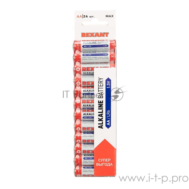 Алкалиновая батарейка Rexant AA/LR6