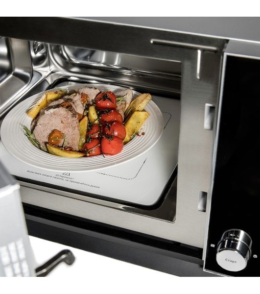 Микроволновая печь Steba MIC 2530 CERAMIC серебристый, 25 л, 900 Вт, переключатели - кнопки, поворотный механизм