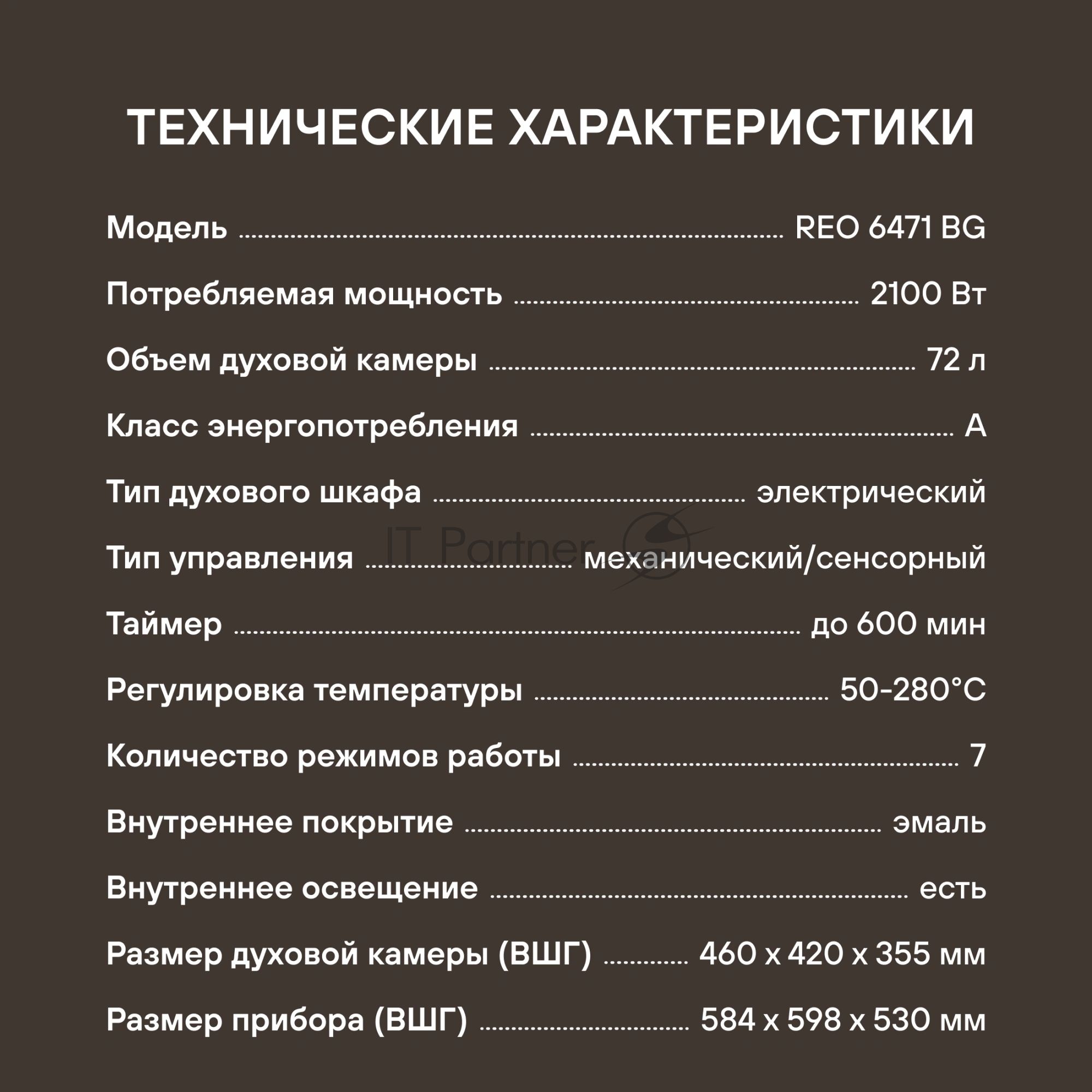 Духовой шкаф Электрический Rondell REO 6471 BG черный