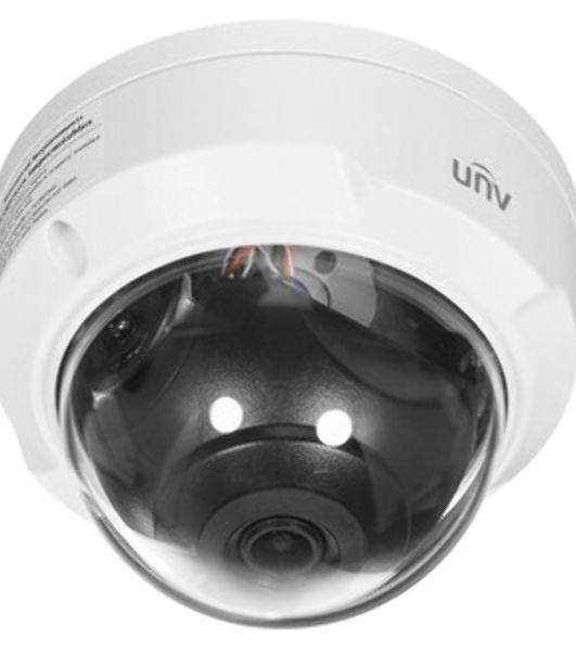 Видеокамера IP купольная антивандальная Uniview IPC322SB-DF28K-I0 - 1/2.8" 2 Мп КМОП @ 30 к/с, ИК-подсветка до 30м., LightHunter 0.001 Лк @F1.6, объектив 2.8 мм