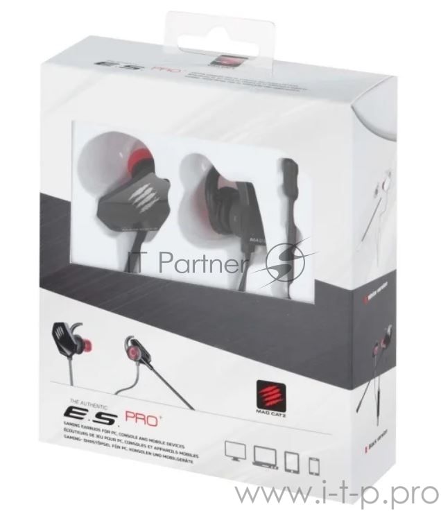 Гарнитура Mad Catz E.S. PRO+ чёрный, проводная, mini jack 3.5 мм, вставные