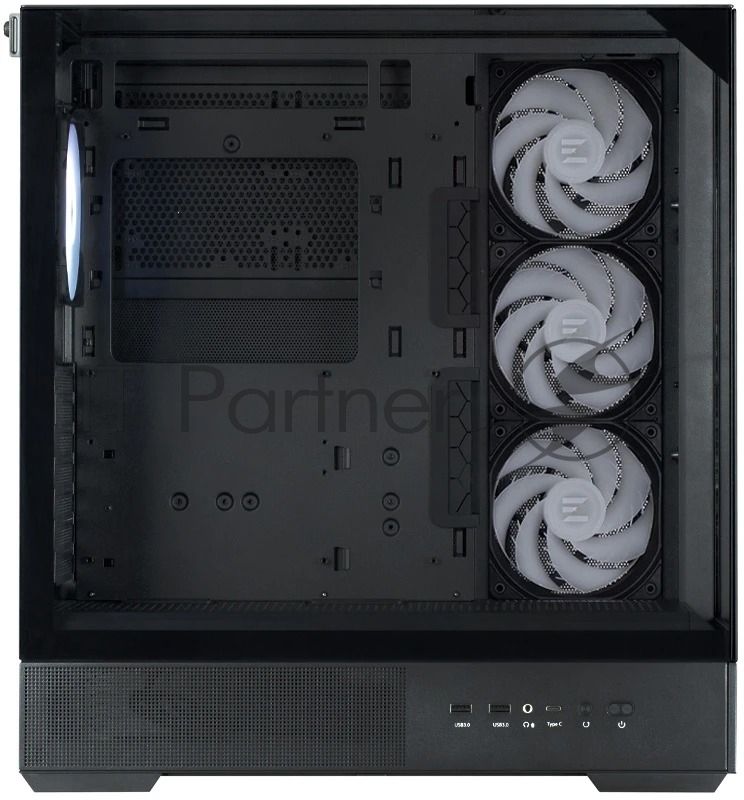 Компьютерный корпус ZALMAN P40 Prism Plus, ATX, черный, WINDOW, 3xCombo (3.5'' or 2.5"), 1xUSB TYPE-C, 2xUSB 3.0, SIDE 3x120мм ARGb, REAR 1x120мм ARGb