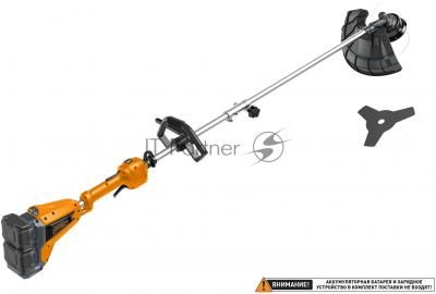 Триммер электрический Carver CBC-01BL40-800R аккум. 800Вт разбор.штан. со штангой реж.эл.:леска/нож
