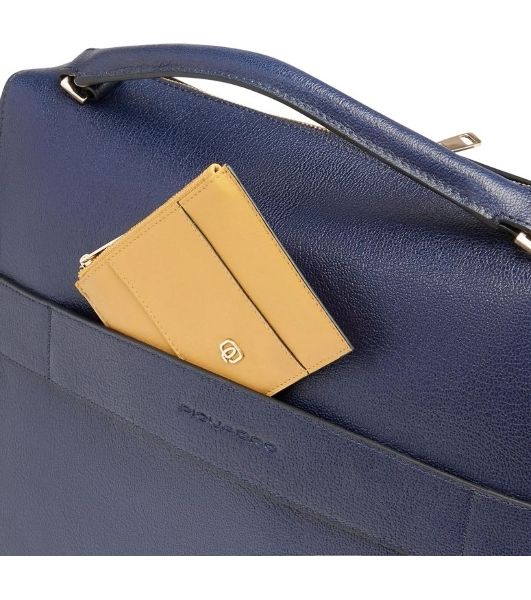 Деловая сумка женская Piquadro Patricia CA6774W140/BLU с отделением для ноутбука 14" темно-синяя натур.кожа