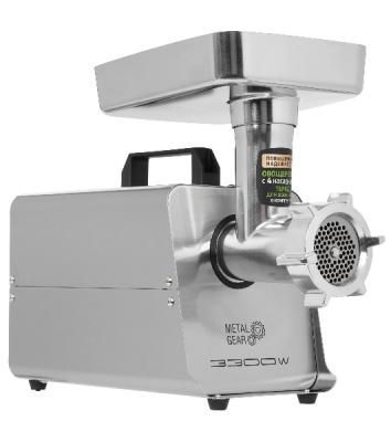 Мясорубка электрическая HOLT HT-MG-010 серый, 3300 Вт, 3.5 кг/мин, реверс, насадки - 4