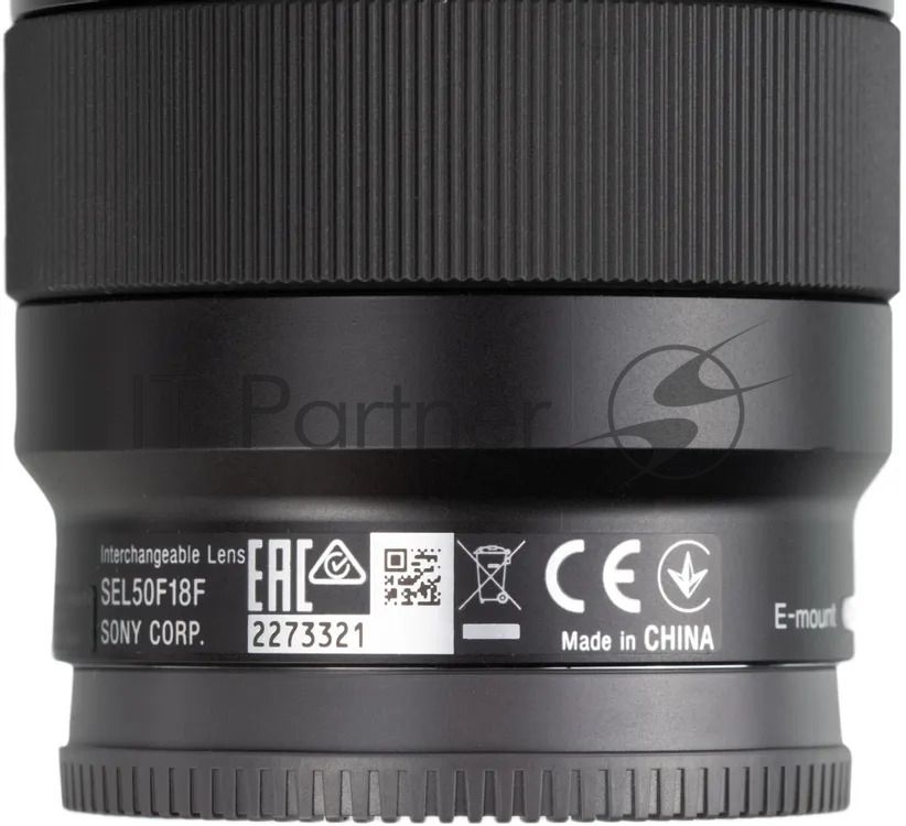 Объектив Sony SEL50F18F.SYX, 50 мм, f/1.8, фикс-объектив, компактный светосильный стандартный объектив с асферическим элементом, Sony E (FE), черный