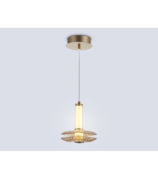 Подвесной светодиодный светильник Ambrella light LH31001 BS/TI латунь/янтарь 10W 3000K 150*150*240