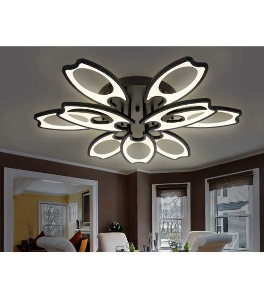 Потолочный светодиодный светильник FA581/6+3 BK черный 162W 700*640*120 (ПДУ РАДИО 2.4G)