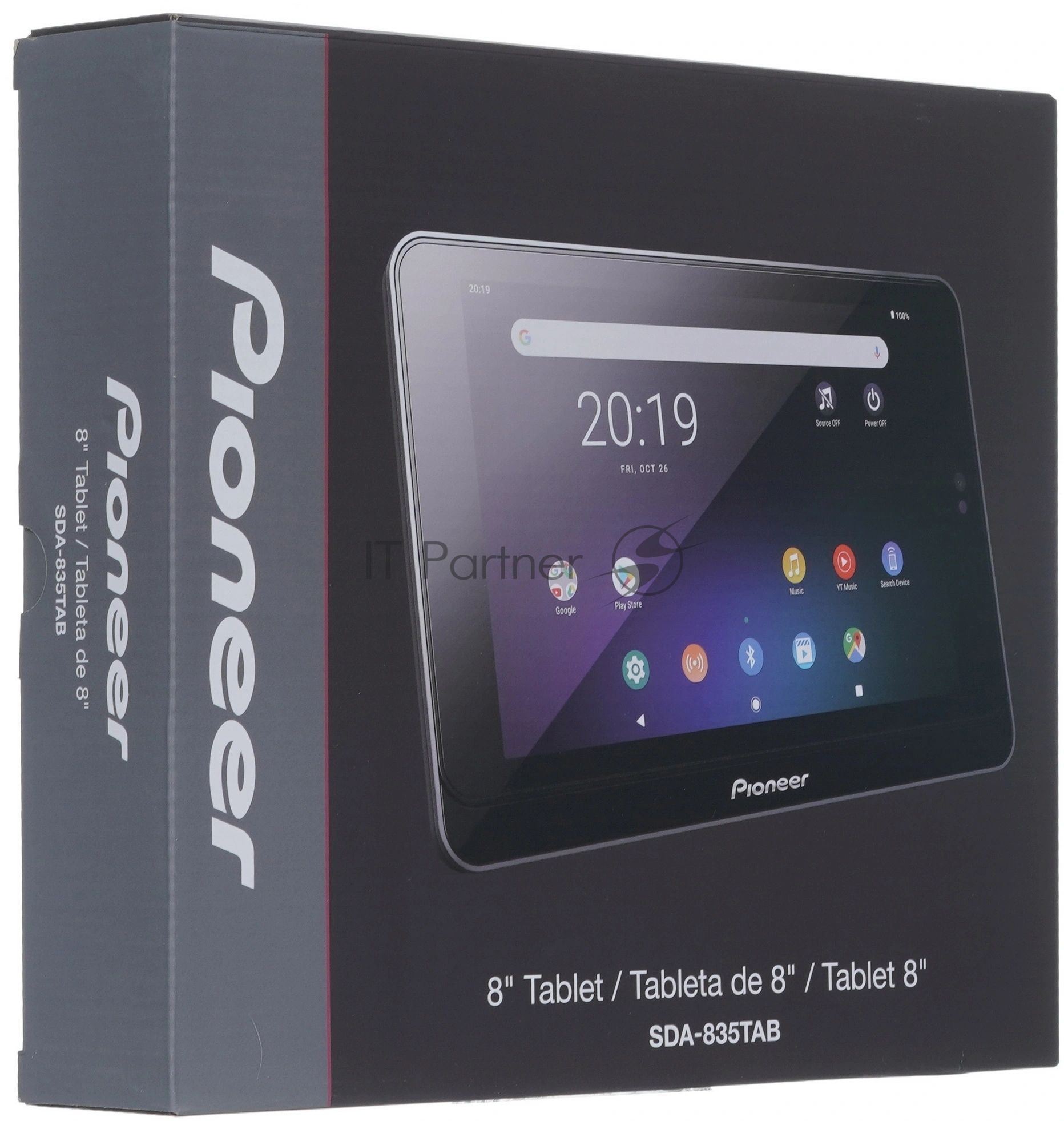 Автомагнитола Pioneer SDA835Tab+T20BT, 2 DIN, 8", Android 9, Bluetooth, USB Type-A, AUX, GPS