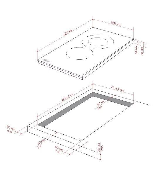 Варочная панель Monsher MHE 35 High-Tech, Hi-Light, 30 см, 2 конфорки, 9 уровней мощности, слайдерное управление, автоматическое отключение, индикация остаточного тепла, пауза, таймер, черный
