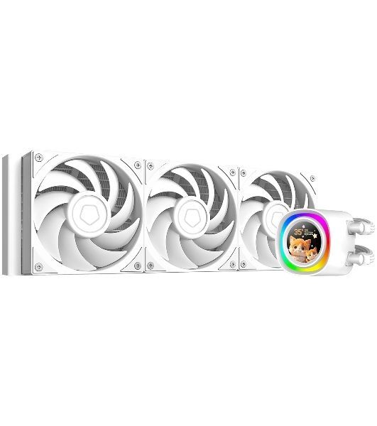 Система жидкостного охлаждения ID-Cooling FX360 LCD PE WHITE (Soc 1851/1700/1200/115X/AM5/AM4, 3x120мм fan, 2450rpm, 34.3 дБ, 350W, PWM 4-pin, Al+Cu) (FX360 LCD P
