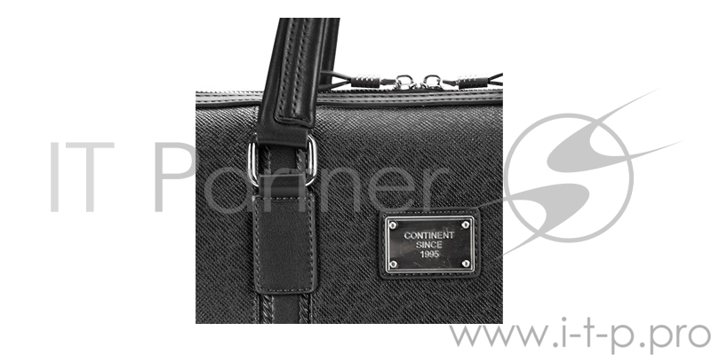 Сумка для ноутбука Сумка Continent CM-142 Black полиэстр/эко кожа, черная 15.6"