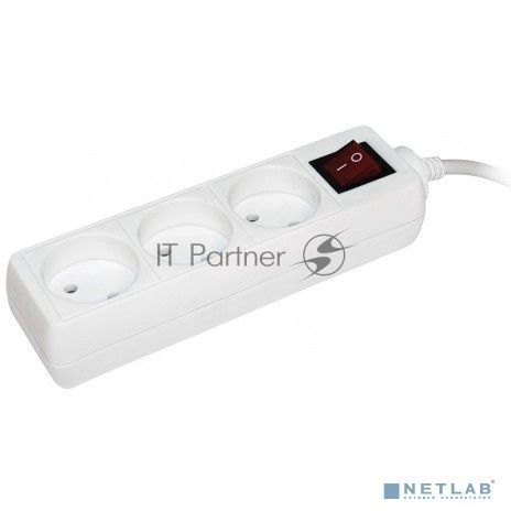 Удлинитель 3х3 м без заземл. 10А IP20 УЗК с выкл. ПВС 2х0.75 ИЭК WYP10-06-03-03-K-N