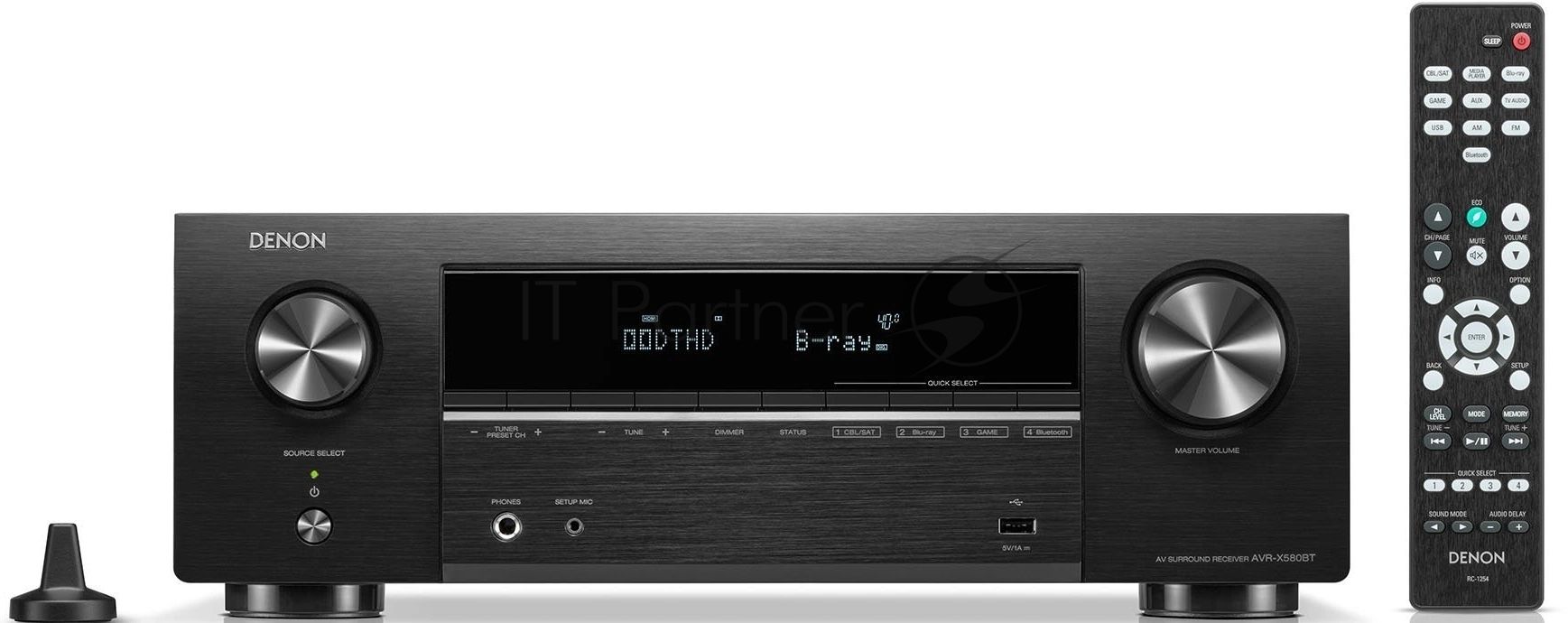 Ресивер AV Denon AVR-X580BT, 5.2, черный