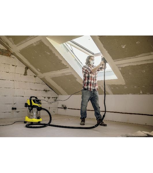 Строительный пылесос Karcher WD 6 P S V-30/8/35/T (YSY) желтый, 300/1300 Вт, уборка сухая/сбор воды, пылесборник мешок/контейнер, 30 л
