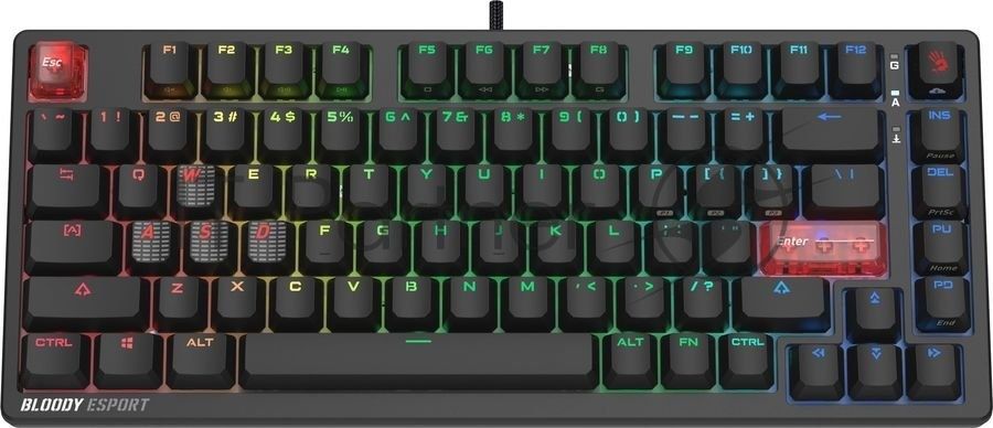 Клавиатура A4Tech Bloody MS76 проводная, USB Type-A, черный