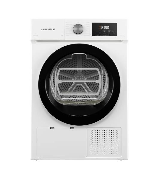 Сушильная машина Kuppersberg DM 593 W белый, 8 кг, сушка - конденсационная, программ - 15, 59.5 x 85 x 61.5 см