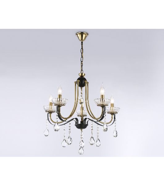 Светильник Ambrella light TR4952/5 BK/GD/CL черный/золото/прозрачный E14*5 max 40W D620*670