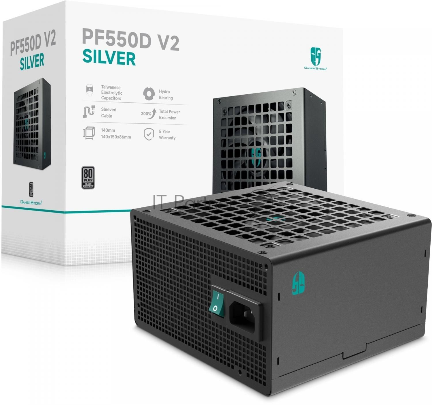 Блок питания Deepcool ATX 550W PF550D V2 80+ silver (20+4pin) APFC 120mm fan 3xSATA RTL